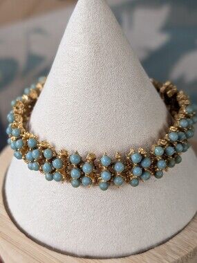 Vintage ART by Arthur Pepper / Mode-Art Blue Gold Bracelet